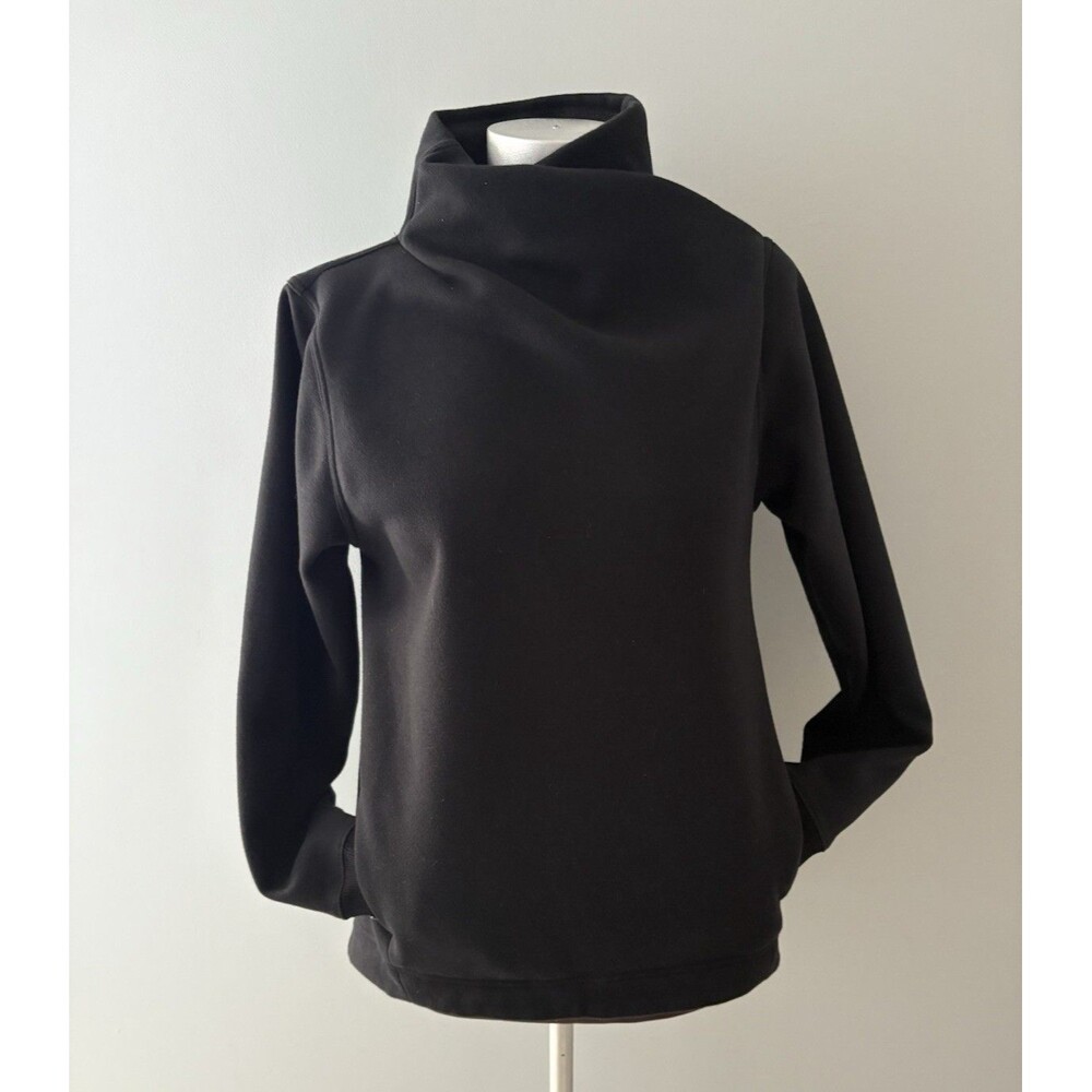 Athleta Cozy Karma Twist Sweatshirt Size S Black Long Sleeve Activewear Cozy